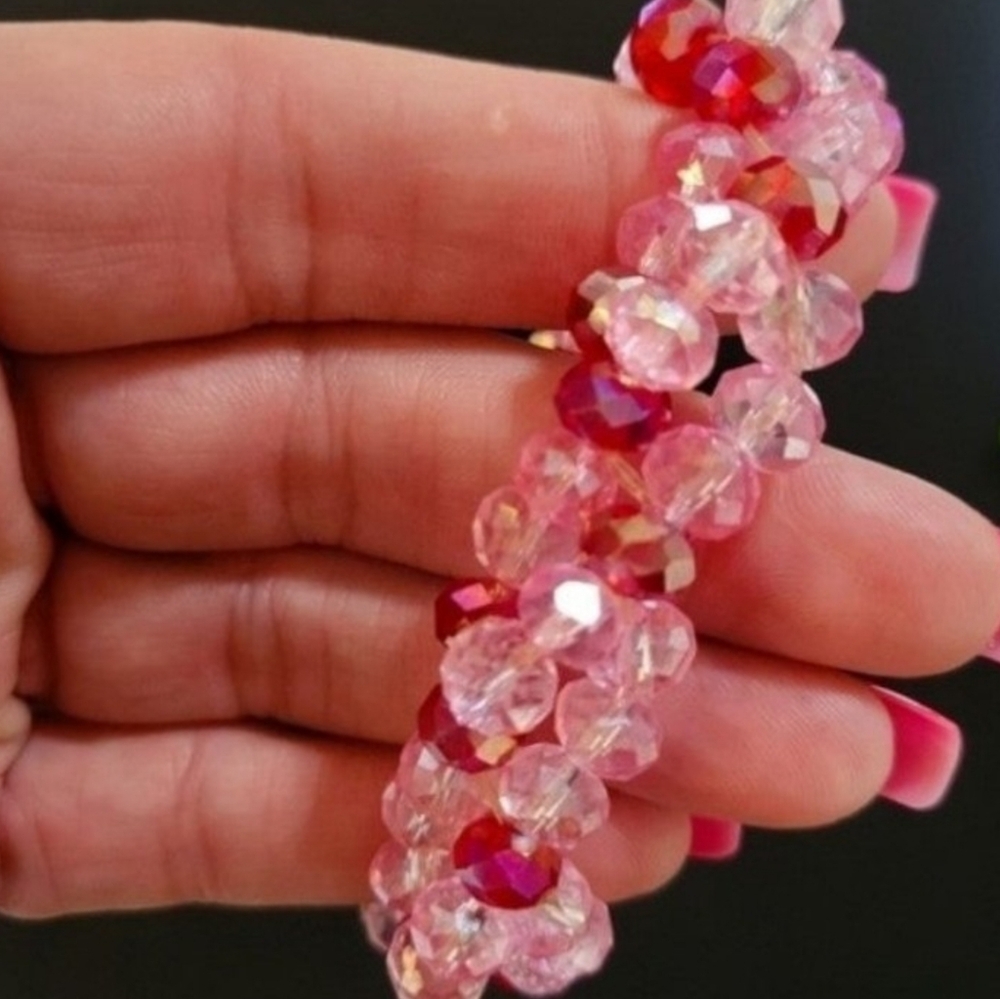 BEADED STRETCH ABSTRACT BRACELET 3 ROWS - Picture 11 of 11